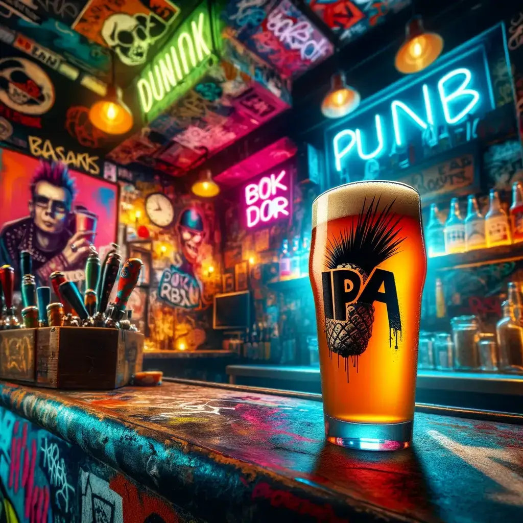 A pint of IPA in a Punk bar