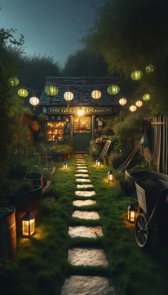 Cosy garden shed turned into a pub