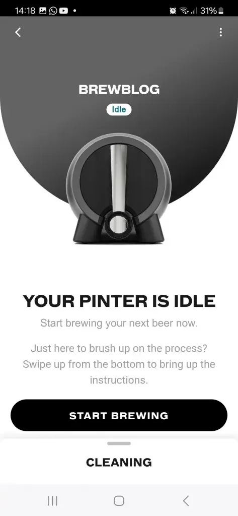 Your Pinter is idle (app screenshot)